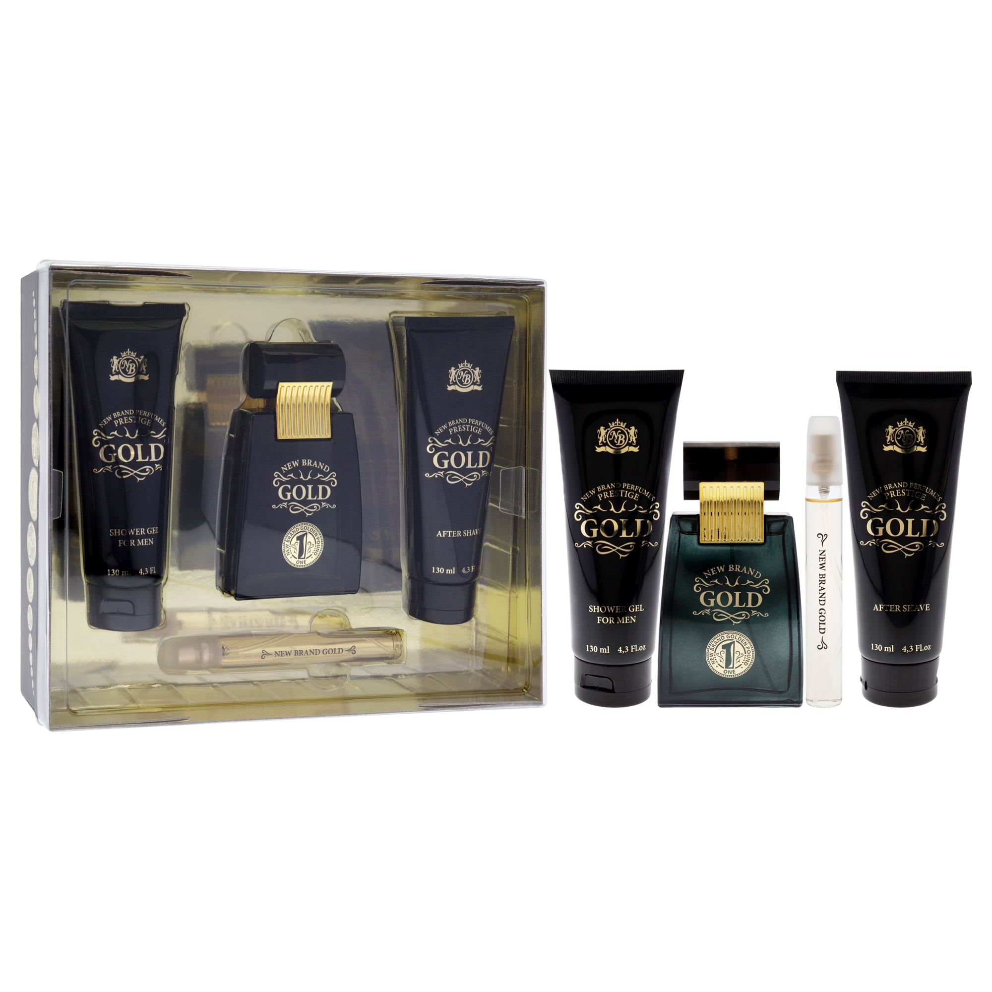 New Brand - Gold De Para S: Set De Regalo Con Spray Edt, Gel De Ducha Y Después Del Afeitado