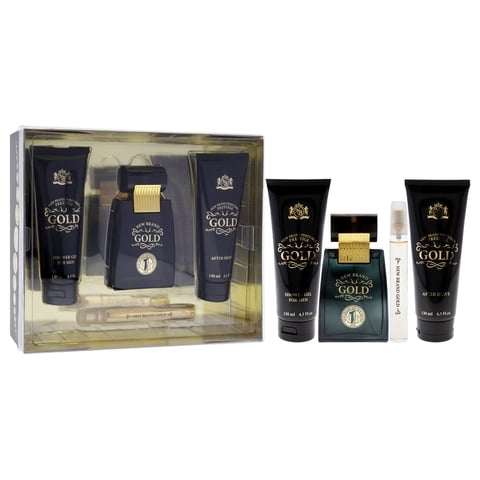 New Brand - Gold De Para S: Set De Regalo Con Spray Edt, Gel De Ducha Y Después Del Afeitado