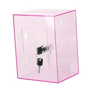 Magideal - Caja De Ahorro De Dinero Acrílica, Alcancía Con Bloqueo, Caja De Ahorro De Cambio, Tarro De Ahorro Transparente Resistente, Hucha Para Niños, Sala De Rosa