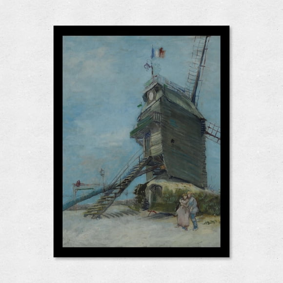Cuadro Decorativo 35x45 Paisaje Molino Pareja Amor Van Gogh