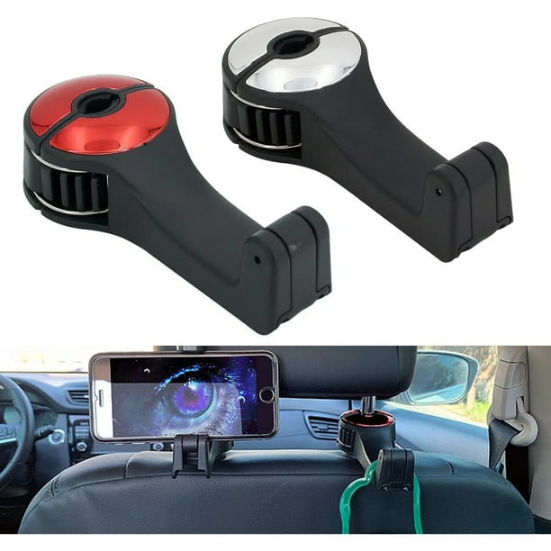 Soporte universal para teléfono de coche - Soporte de ventilación para Smartphone, compatible con iPhone y otros teléfonos móviles, soporte seguro para automóvil-Rojo plateado