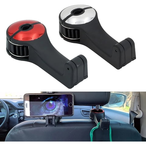Genérico - Soporte Universal Para Teléfono De Coche - Soporte De Ventilación Para Smartphone, Compatible Con Iphone Y Otros Teléfonos Móviles, Soporte Seguro Para Automóvil-Rojo Plateado
