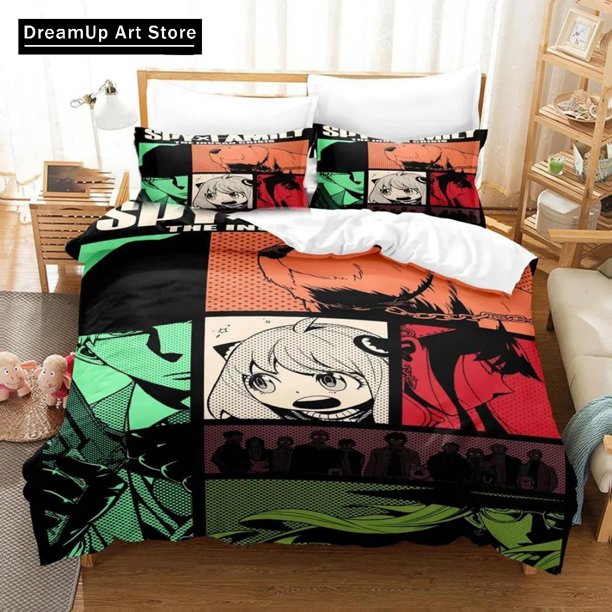 Anime Spy X Family Anya Bedding Set Duvet Cover Bed Set Quilt Cover Boys Adult Home Textile Decor