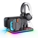 thumbnail image 1 of Estación organizadora de carga con ventilador para Switch 2/1/OLED, soporte de almacenamiento para Joy-Con con 12 ranuras para tarjetas de juego, soporte para auriculares de controladores, 1 of 7