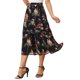 thumbnail image 4 of INSPIRE CHIC Falda Floral de Mujer con Volantes en Capas de Chifón A-Line Maxi Falda Negro Rosa M, 4 of 6