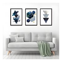 Genérico - Cuadros Abstractos Geométricos Pack 3 35X50 Cm
