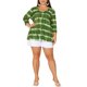 thumbnail image 4 of Agnes Orinda Blusas Casuales de Talla Grande para Mujer, Tops de Colegio con Rayas de Tie Dye, Cuello en V, Mangas 3/4, Túnica, 3X Verde, 4 of 8