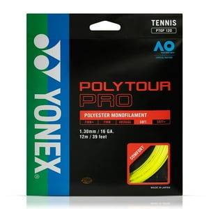 Yonex - Cuerda De Tenis Polytour Pro 16L/1.30Mm Amarillo 12 Mt