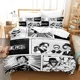 thumbnail image 1 of Black and White Manga Style Bedding Set High-quality Spring Autumn Quilt Covers Pillowcases Kid's Bedroom Duvet Cover Bed Sheets, 1 of 3