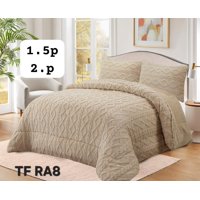 Aladdins Shop - Cobertor De Invierno Texturizado Con Chiporro 1,5 Plaza Diseño Trenza Beige