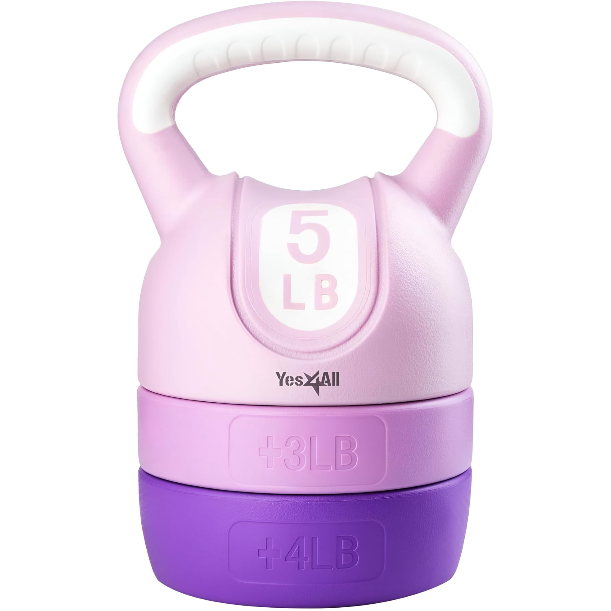 Set De Pesas Rusas Yes4all Ajustables De 5 A 12 Libras Para Mujer, Color Morado