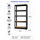 thumbnail image 3 of Estante Acero 5 Niveles 90x30x180cm - 875kg, 3 of 7