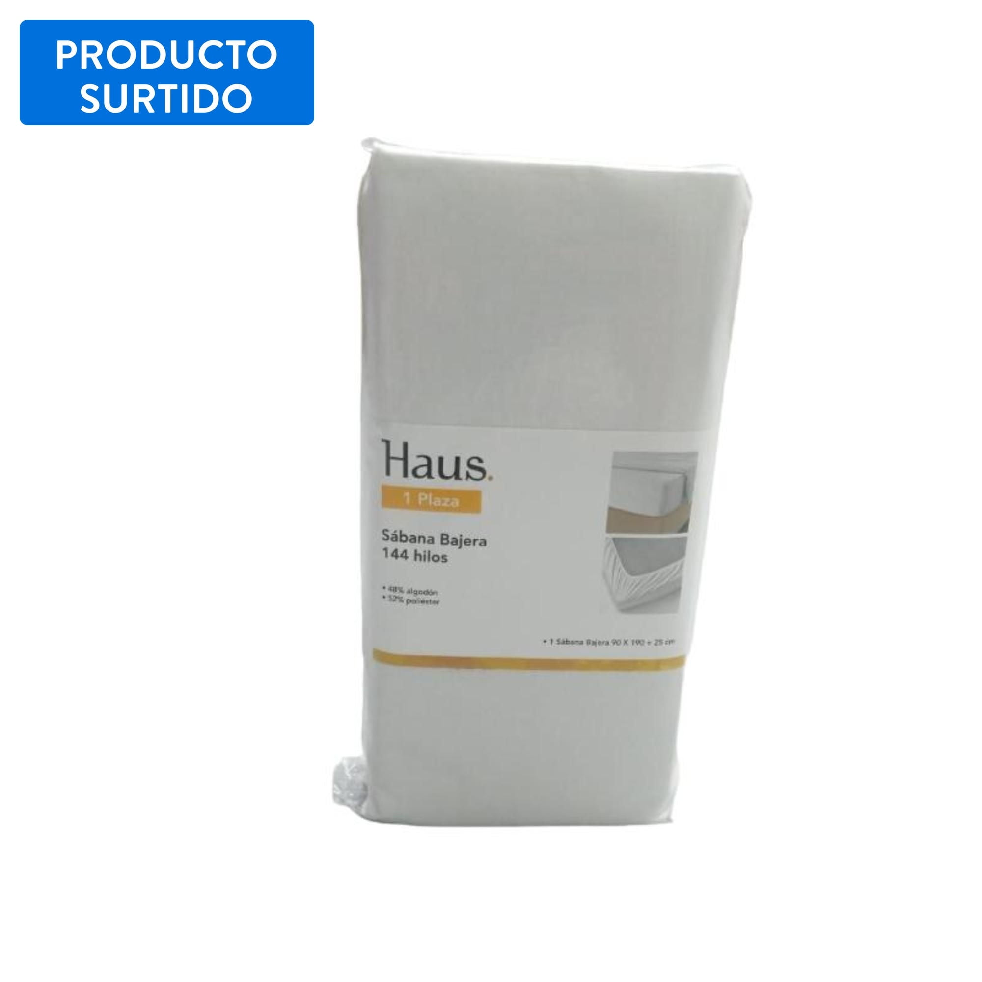 Haus - Sábanas Inferior 1 Plaza 144 Hilos Algodón/ Poliéster