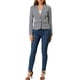 thumbnail image 2 of INSPIRE CHIC Blazer de Mujer con Solapa Muesca, Mangas Largas, Botones, Rayas, XS Blanco Azul Marino, 2 of 8