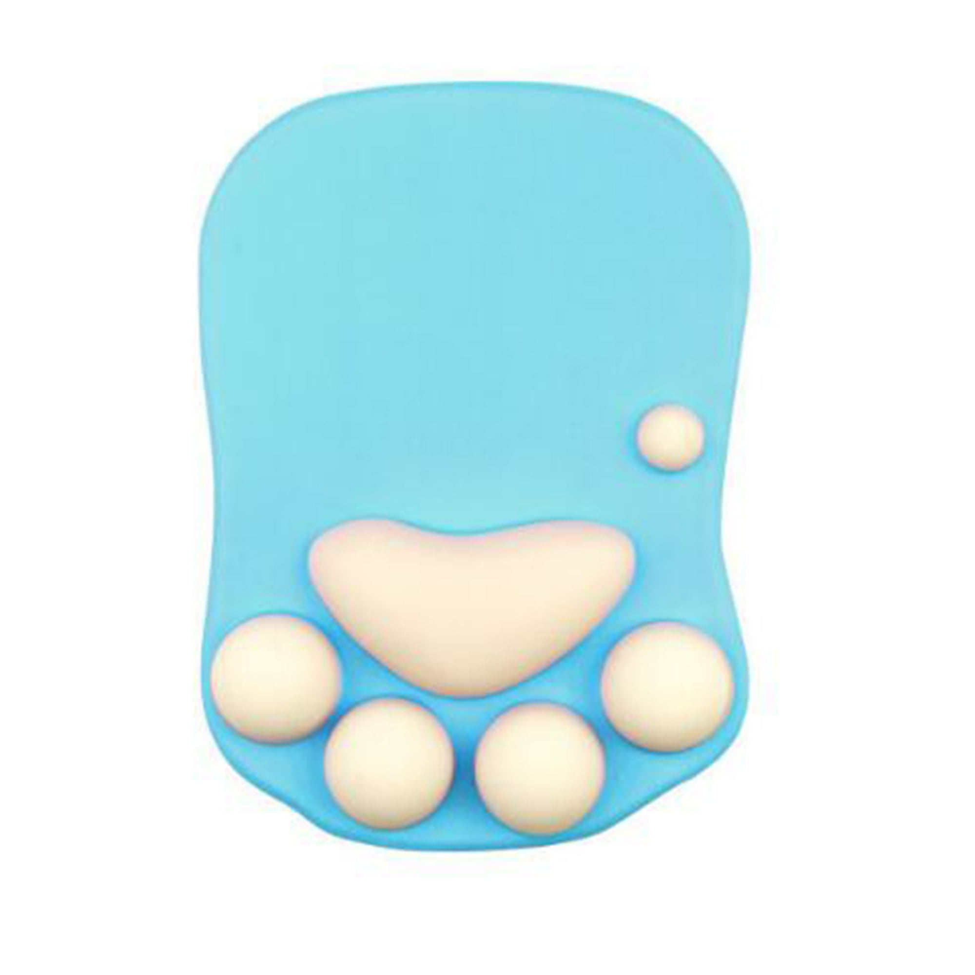 Veat00l - Alfombrilla De Ratón De Silicona Con Reposamuñecas, 3d Diseño De Pata De Gato, Alfombrilla Para Mouse, Para Ordenador, Para El Estudio, La Oficina Y El Hogar (azul)