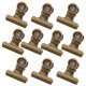 thumbnail image 1 of Clips De Bisagra De Metal De 10 Piezas, Abrazadera De Clip De Papel De / Clips De Carpeta De Archivos, Bronce, 1 of 5