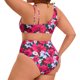 thumbnail image 4 of Agnes Orinda Conjunto de Bikini de 2 Piezas para Mujer de Talla Grande Trajes de Baño Floral de Cintura Alta Realce Impreso para Vacaciones en la Playa Fiesta en la Piscina Talla 3X Rojo Rosa, 4 of 8