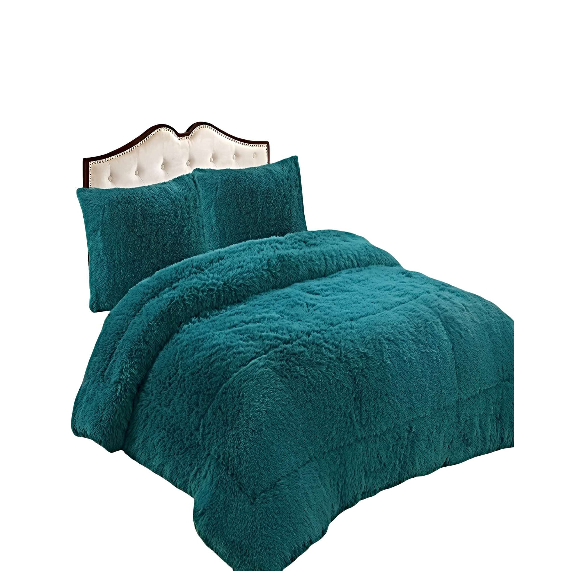 Genérico - Pack Cobertor De Invierno Peludo 2 Plazas 230x250cm Turquesa