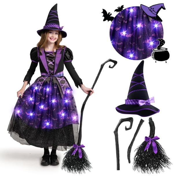 Disfraz de bruja de Halloween de Spooktacular Creations para niños mayores de 3 años