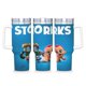 thumbnail image 1 of Cigüeñas Vaso aislado de acero inoxidable con asa, diseño temático, regalo para familia, amigos y fans; incluye pajita y encaja en el portavasos estándar, 40 oz, 1 of 6