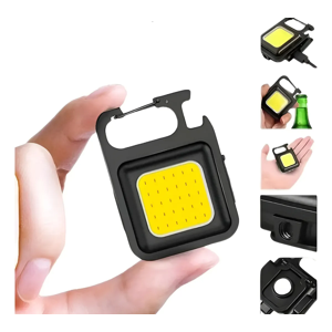 Genérico - Llavero Portátil Multifuncional Con Mini Linterna Potente Blanco Frío Negro