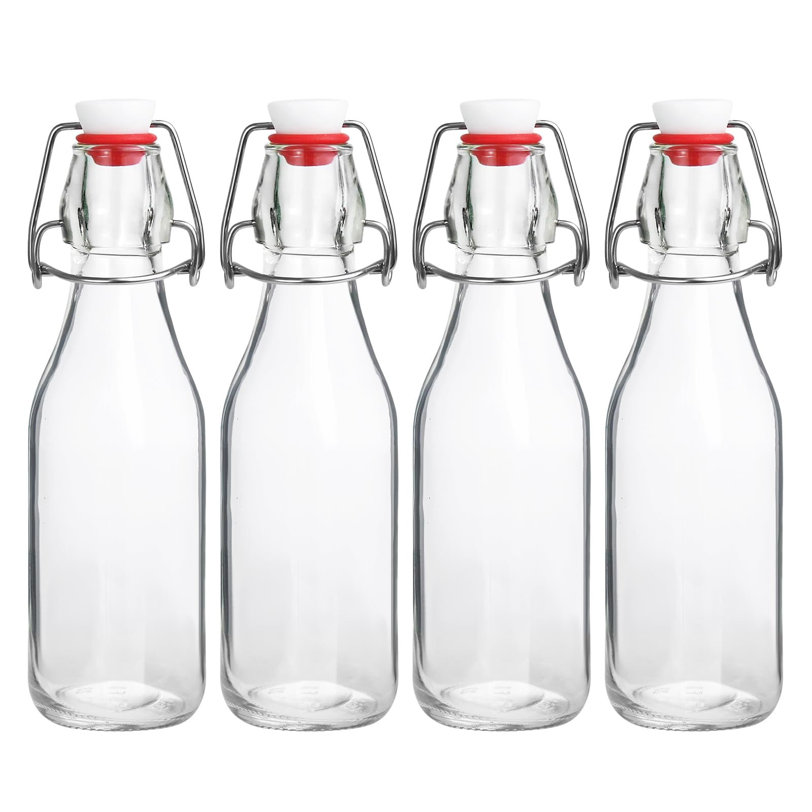 Botellas Con Tapa Giratoria Jobvert, 250 Ml, Paquete De 4, Vidrio Hermético
