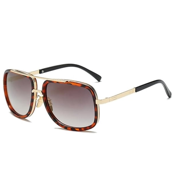 Gafas de sol de moda europeas y americanas con el mismo estilo, montura de metal, doble haz, personalidad, montura grande, gafas de sol vintage