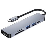 Genérico - Hub Adaptador Usb C 6 En 1 Para Macbook Ipad Tablet Notebook