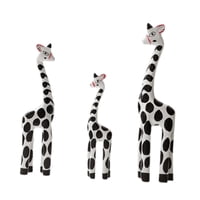Magideal - Escultura De Jirafa De Madera, Estatua Artística, Artesanías Modernas, Figuritas De Jirafa Para El Hogar, Porche, Estante, Decoración, Regalo De Navid Blanco Negro