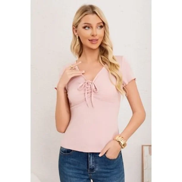 Polera Mujer Manga Corta Acanalada Tiritas 3394