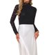 thumbnail image 4 of INSPIRE CHIC Blusa Floral de Encaje Básica de Otoño Invierno 2025 para Mujer con Manga Larga y Cuello con Volantes M Negro, 4 of 5