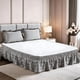 thumbnail image 1 of suxuMhao Faldón de Cama de 4 Capas, Faldón de Cama con Volantes Elástico Faldón de Cama Envolvente, Tamaño King 78 X 78+18 Pulgadas, Faldón de Cama Gris King, Volante Antipolvo de Cama de Múltiples, 1 of 3