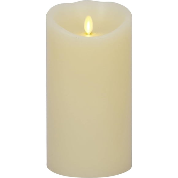 Vela LED sin llama Luminara Scalloped 4 in x 7 in Marfil
