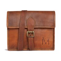 Bolso Bandolera De Cuero Natural, Colo Café, Miel. Vintage Franz Mossi