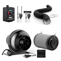 Ventilador En Línea Ipower De 4 Pulgadas Con Filtro De Aire Y Carbono Y Conductos De 8 Pies