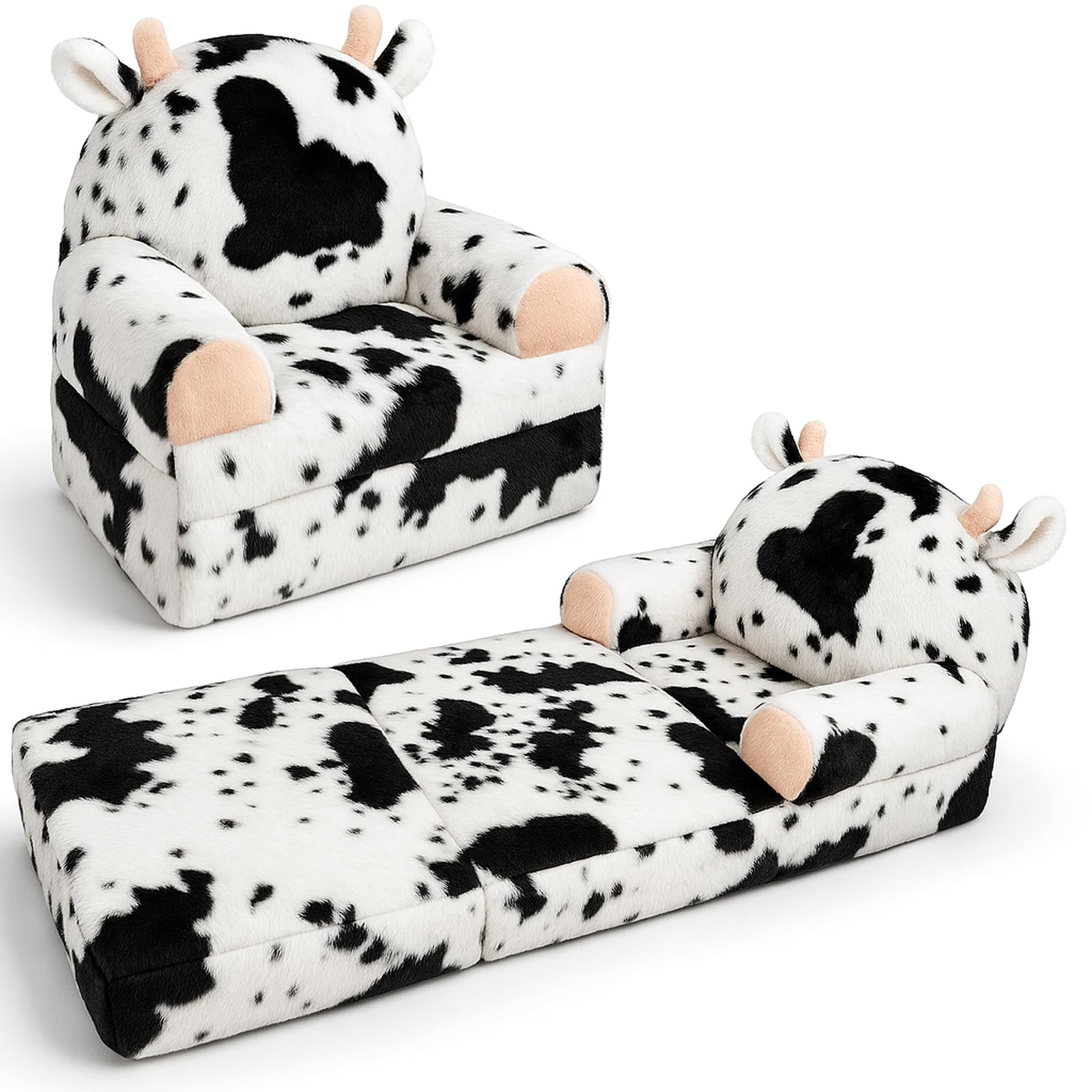 Silla Infantil Qiuodo 2 En 1 Plegable Con Piel Sintética De Conejo (vaca)