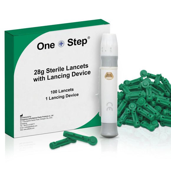 Dispositivo One Step de Punción y 100 Lancetas 28G