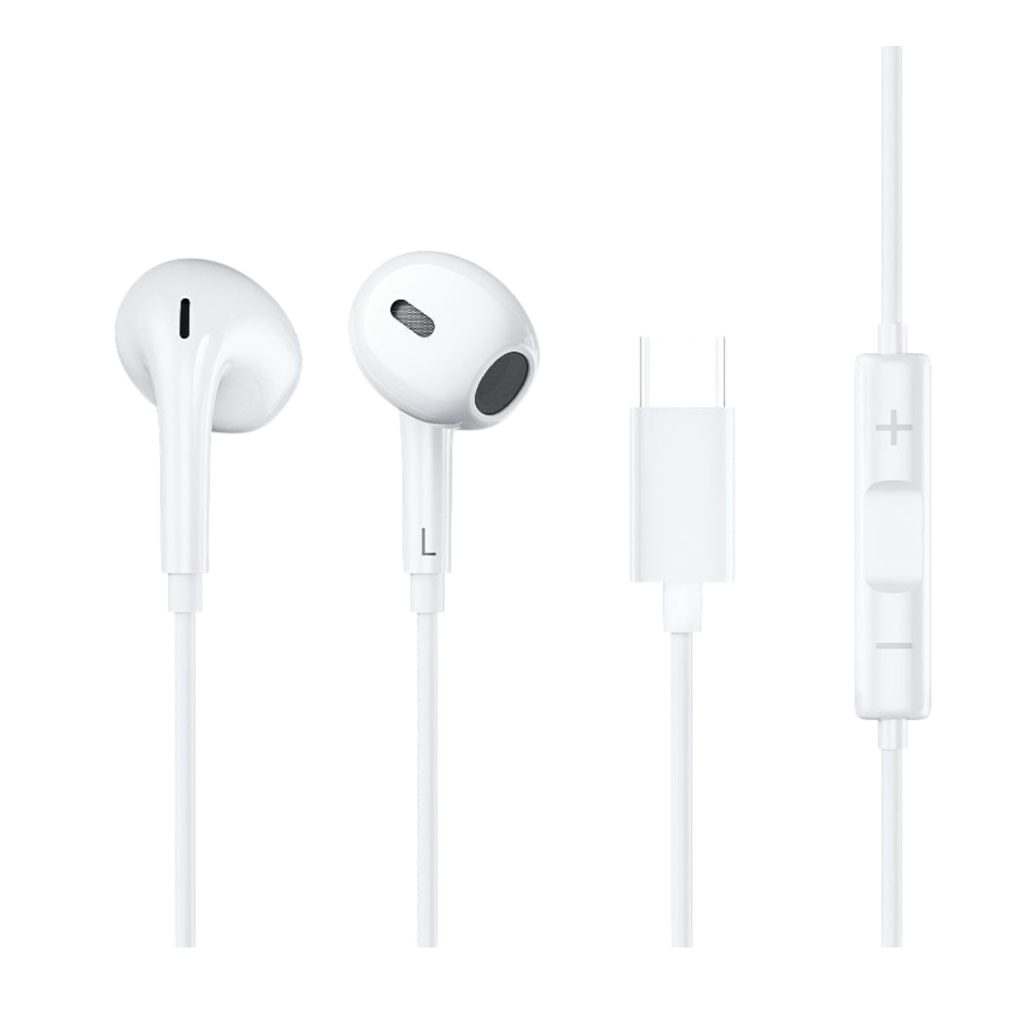 Audífonos Con Cable Y Micrófono Qcy Lh1 Tipo C Blanco