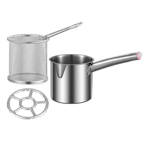 Genérico - Sartén Universal Cesta De Red Multiusos Portátil Con Tapa Olla Para Freidora Estilo E