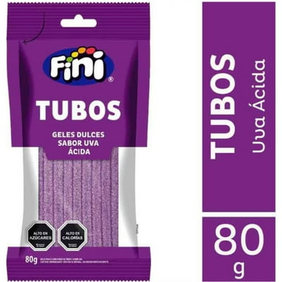 Regaliz Tubos Sabor Uva Ácida 80 G Fini