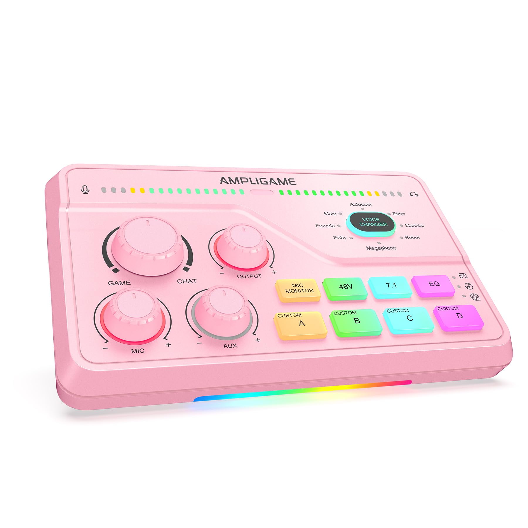Mezclador De Audio Fifine Ampligame Sc8p Con Interfaz De Micrófono Xlr Y Rgb