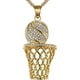 thumbnail image 1 of Baloncesto Cadena Collar fo Boys Hombres Cumpleaños Regalos de Navidad para Hijo Hija Oro Baloncesto Hoop Colgante Collares para niñas Mujeres, 1 of 4