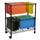 thumbnail image 2 of Carrito de archivos Oceanstar portátil de 2 niveles, metal laminado negro, 2 of 7
