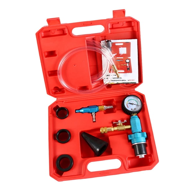 Set de recarga al vacío, probador de presión, embutidora al vacío, práctico con mangueras adaptadoras, multiusos para automoción Estuche de almacenamiento rojo