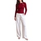 thumbnail image 2 of INSPIRE CHIC Camisetas Térmicas de Mujer con Nudo y Recorte, Manga Larga, Cuello Redondo, Ajuste Delgado, Grande Rojo, 2 of 5