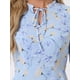 thumbnail image 5 of INSPIRE CHIC Vestidos de Verano para Mujeres 2025 Floral con Lazo en el Cuello en V Semi Transparente de Manga Larga en Capas Vestido Mini de Chifón M Azul, 5 of 6