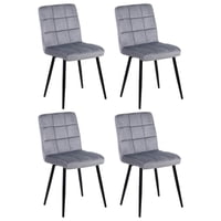 Novahus - Pack De 4 Sillas De Comedor Modernas Velvet Gris