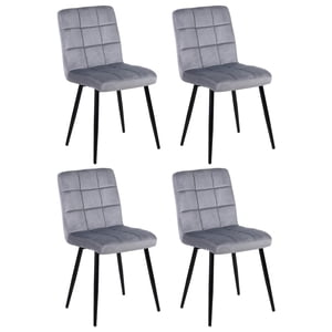 Novahus - Pack De 4 Sillas De Comedor Modernas Velvet Gris