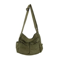 Xusx111 - Bolso De Mensajero De Lienzo Bolso Grande Hobo Crossbody Con Múltiples Bolsillos Bolso De Hombro Casual Para Mujeres Y Hombres