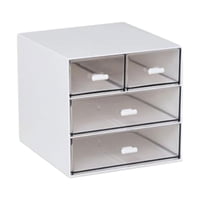 Magideal - Organizador De Escritorio Con Cajones, Caja De Almacenamiento, Contenedor De Mesa, Artículos De Tocador De Oficina, Cosméticos, Contenedor De Almacena 4 Cajones